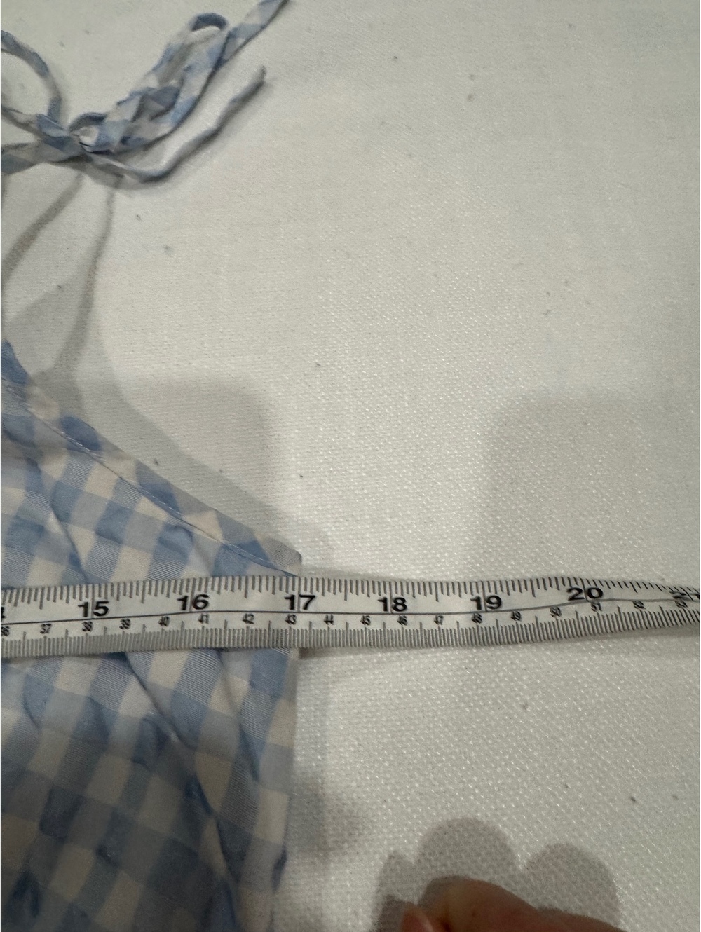 Madewell Blue White Gingham Tie Strap Mini Dress Size 8 Picnic Seersucker - Picture 7 of 9